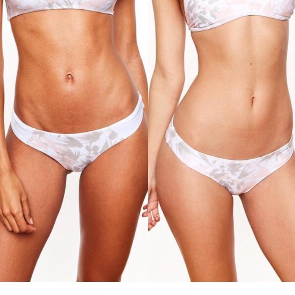 RISE CITY SWIM *Lila* pink white tie dye floral skimpy bikini bottom S M